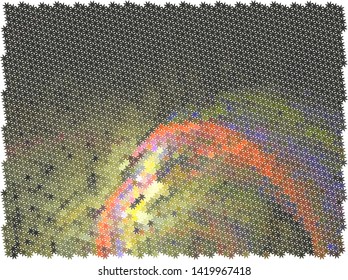 Modern halftone background with abstract flower