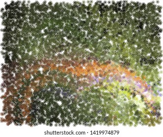 Modern halftone background with abstract snowflakes