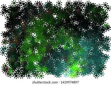 Modern halftone background with abstract snowflakes