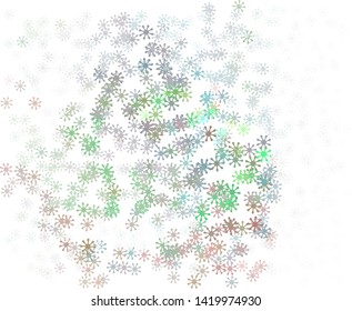 Modern halftone background with abstract snowflakes