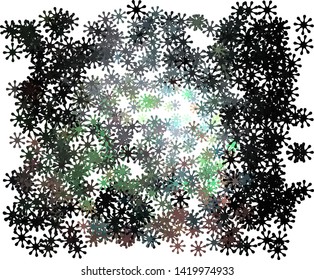 Modern halftone background with abstract snowflakes