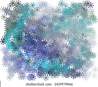 Modern halftone background with abstract snowflakes