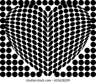 Modern halftone background with heart.  Vector clip art.