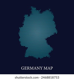 Modern halftone dot effect on dark background with map of Germany