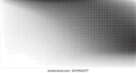 Modern halftone faded gradient texture. Grunge halftone grit background. White and black sand noise wallpaper. Retro pixilated vector backdrop.Eps 10