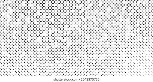 Moderna textura de degradado semitono. Fondo de lunares desapareciendo. Repitiendo puntos abstractos