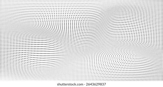 Textura gradiente de meio-tom moderna. Plano de fundo de ponto de polca de fuga. Repetição do padrão de gradação de pontos abstrato moderno