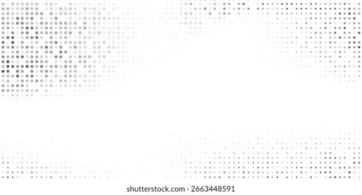 Moderna textura de degradado semitono. Fondo de lunares desapareciendo. Repitiendo la gradación de puntos arte simple