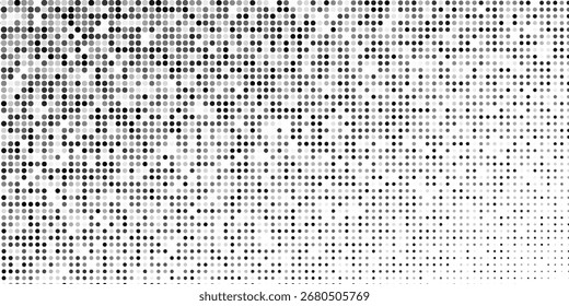 Textura gradiente de meio-tom moderna. Plano de fundo de ponto de polca de fuga. Ponto de repetição design moderno
