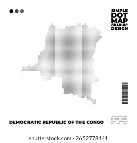 Modern halftone map with gray color of Democratic Republic of The Congo for poster and banner element, education and infographic