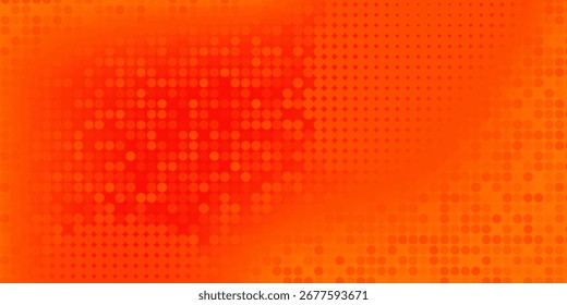 Modern halftone orange color pattern gradient texture with technology digital simple abstract