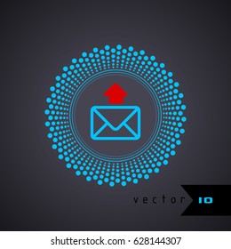  Modern halftone outgoing mail icon email vector icon