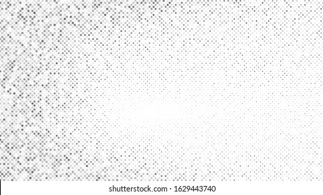 Modern halftone white and grey background. Design decoration concept for web layout, poster, banner. Vector light abstract technology halftone background. Abstract geometric backdrop with polka dots