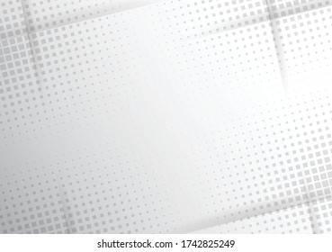 Modern Halftone white and grey background. Decorative web concept, banner, layout, poster. Vector illustration