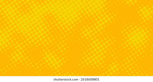 Modern halftone yellow color pattern gradient grunge texture background. Dots pop art comics sport style vector abstract modern
