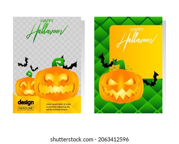 Modern Halloween design for presentations templates with space for photo background. Annual report, leaflet, book, poster, flyer, brochure, cover design.