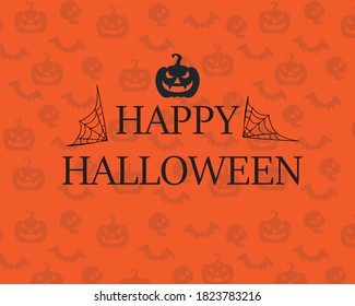 Modern halloween, great design for any purposes. Abstract decoration background with pumpkins. Background pattern. Abstract pumpkin illustration. Halloween party spooky design pattern and text. 