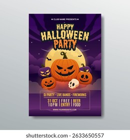 modern halloween party flyer template design