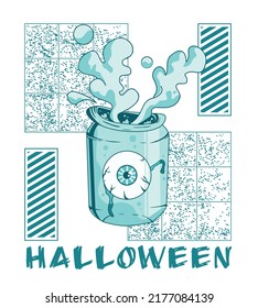 modern halloween vector illustration, eye illustration, horror, monochrome, halloween text, suitable for printing on t-shirts, merchandise, souvenirs, apparel