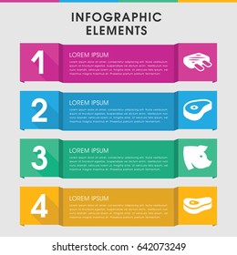 Modern ham infographic template. infographic design with ham icons includes pig, beef. can be used for presentation, diagram, annual report, web design.