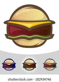 Modern hamburger Icon illustration set/Vector Hamburgers