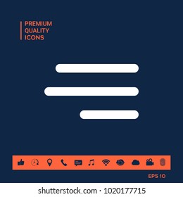 Modern hamburger menu icon for mobile apps and websites