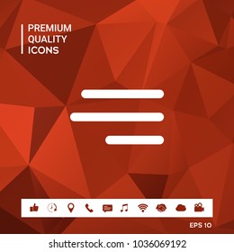 Modern hamburger menu icon for mobile apps and websites