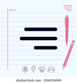 Modern hamburger menu icon for mobile apps and websites