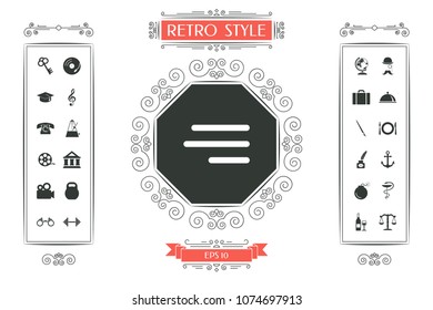 Modern hamburger menu icon for mobile apps and websites