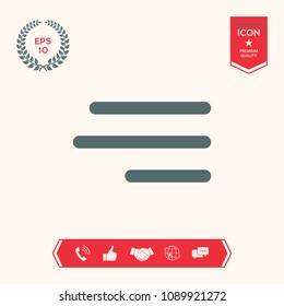 Modern hamburger menu icon for mobile apps and websites