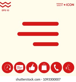 Modern hamburger menu icon for mobile apps and websites
