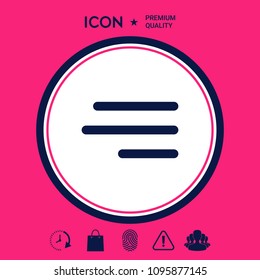 Modern hamburger menu icon for mobile apps and websites