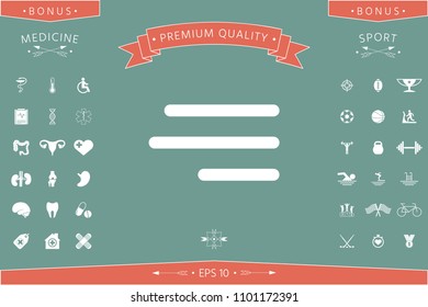 Modern hamburger menu icon for mobile apps and websites