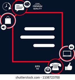Modern hamburger menu icon for mobile apps and websites