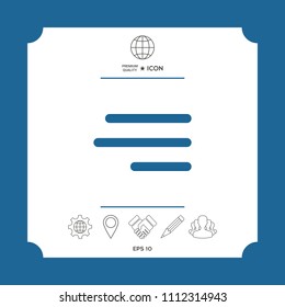 Modern hamburger menu icon for mobile apps and websites