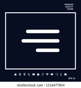 Modern hamburger menu icon for mobile apps and websites