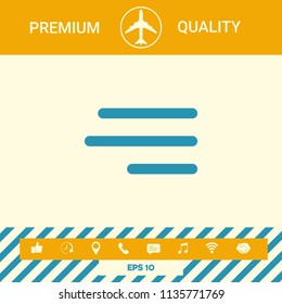 Modern hamburger menu icon for mobile apps and websites