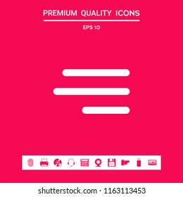 Modern hamburger menu icon for mobile apps and websites