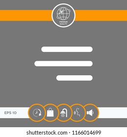 Modern hamburger menu icon for mobile apps and websites