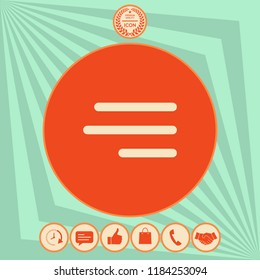 Modern hamburger menu icon for mobile apps and websites