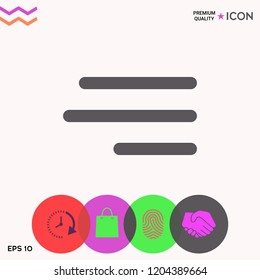 Modern hamburger menu icon for mobile apps and websites