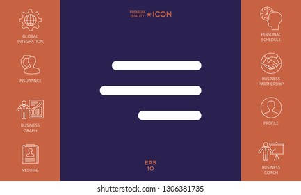 Modern hamburger menu icon for mobile apps and websites. Graphic elements for your design