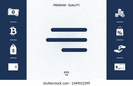 Modern hamburger menu icon for mobile apps and websites. Graphic elements for your design
