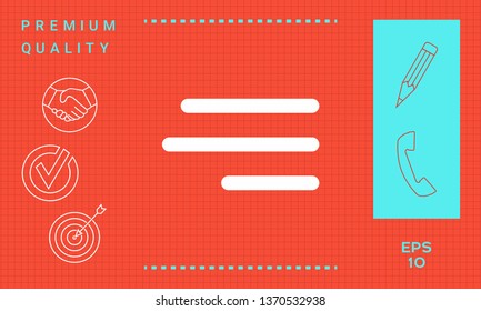 Modern hamburger menu icon for mobile apps and websites. Graphic elements for your design
