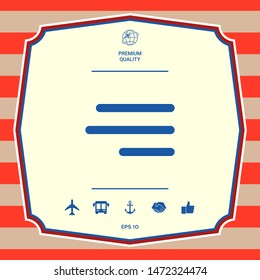 Modern hamburger menu icon for mobile apps and websites. Graphic elements for your design