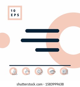 Modern hamburger menu icon for mobile apps and websites. Graphic elements for your design