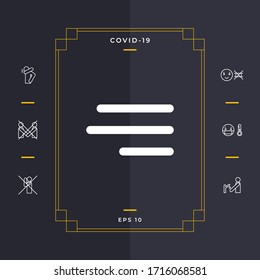 Icono moderno del menú de hamburguesas para aplicaciones móviles y sitios web. Elementos gráficos para el diseño