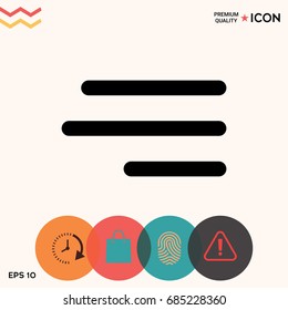 Modern hamburger menu icon for mobile apps and websites