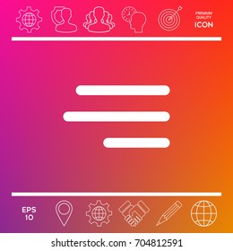 Modern hamburger menu icon for mobile apps and websites
