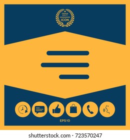 Modern hamburger menu icon for mobile apps and websites